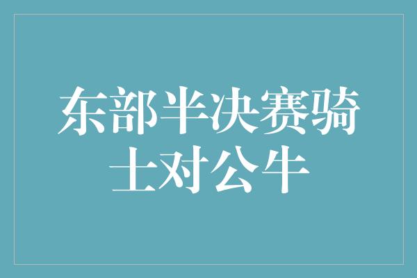 东部半决赛骑士对公牛