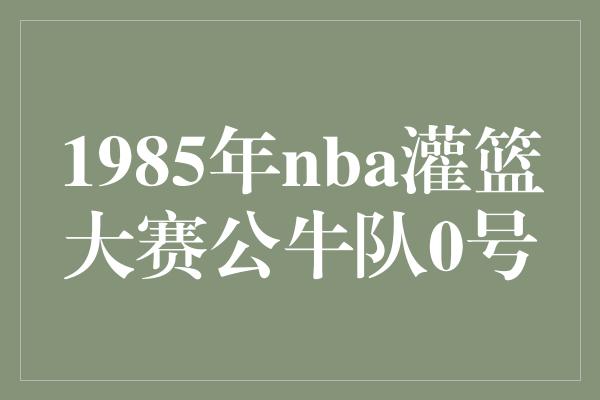1985年nba灌篮大赛公牛队0号