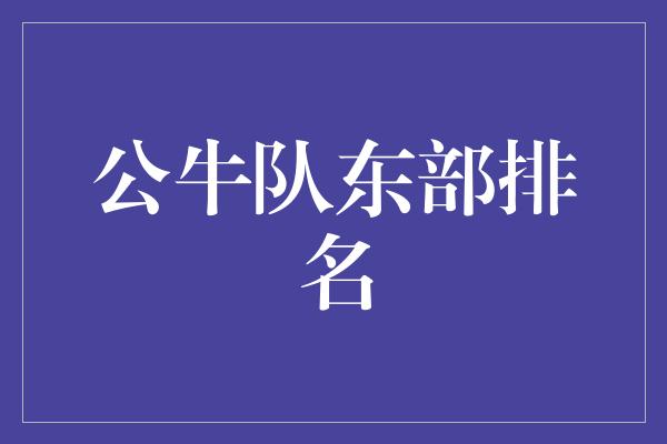 公牛队东部排名