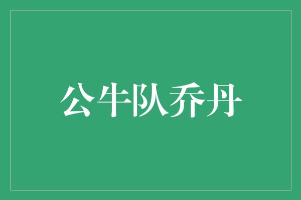 公牛队乔丹