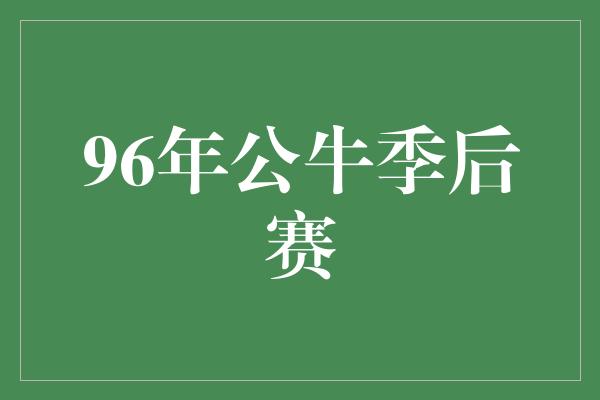 96年公牛季后赛