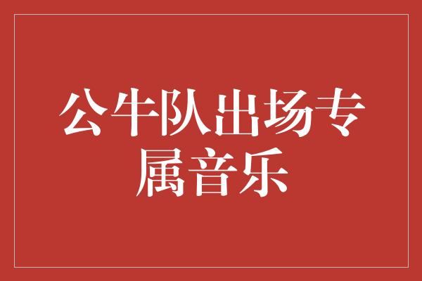 公牛队出场专属音乐