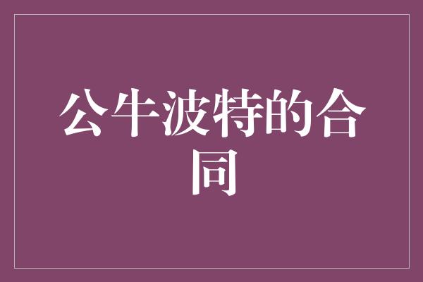 公牛波特的合同