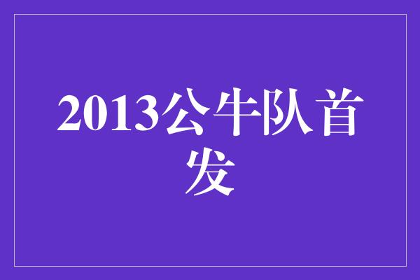 2013公牛队首发