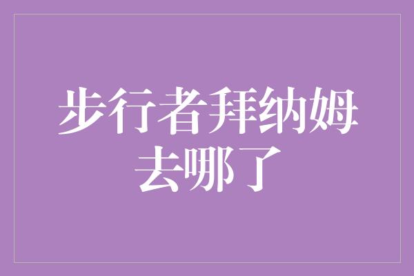 步行者拜纳姆去哪了