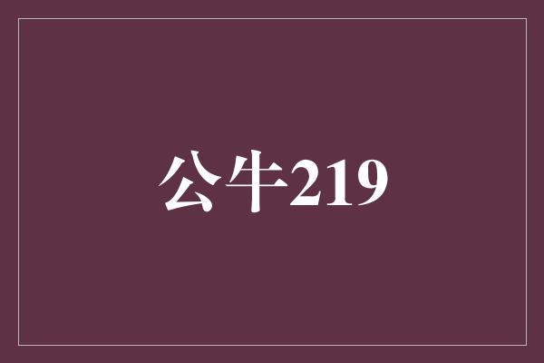 公牛219