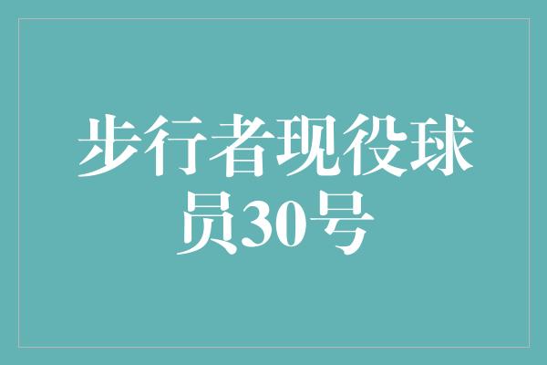 步行者现役球员30号