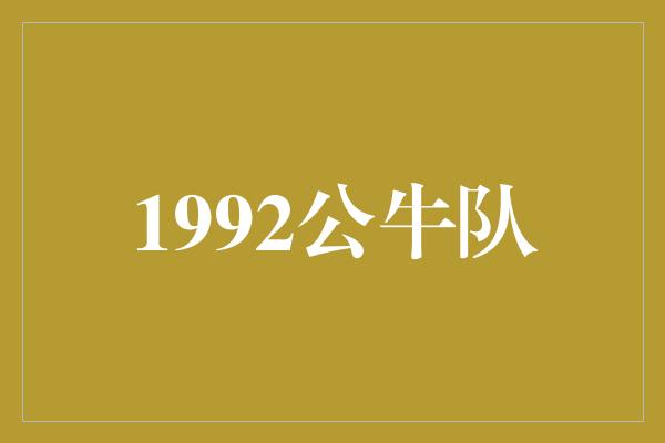 1992公牛队