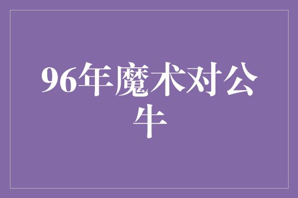 96年魔术对公牛